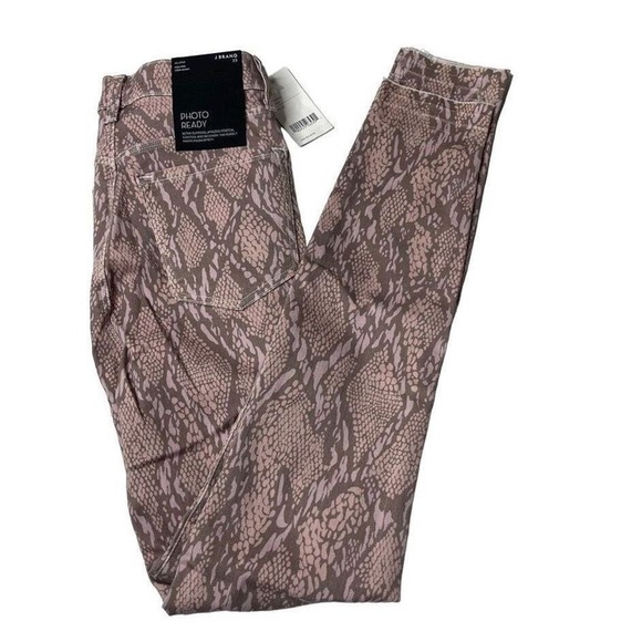 J Brand Alana Mid Rise Crop Skinny Ankle Photo‎ Ready Snake Print Jeans Size 23 - Picture 14 of 14